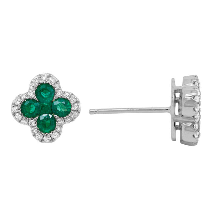 14K Gold Emerald Earrings