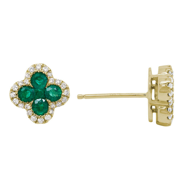 14K Gold Emerald Earrings
