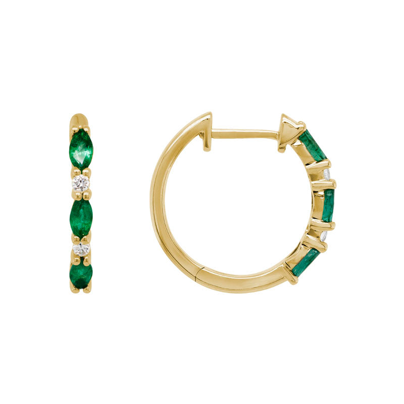 14K Gold Emerald Earrings