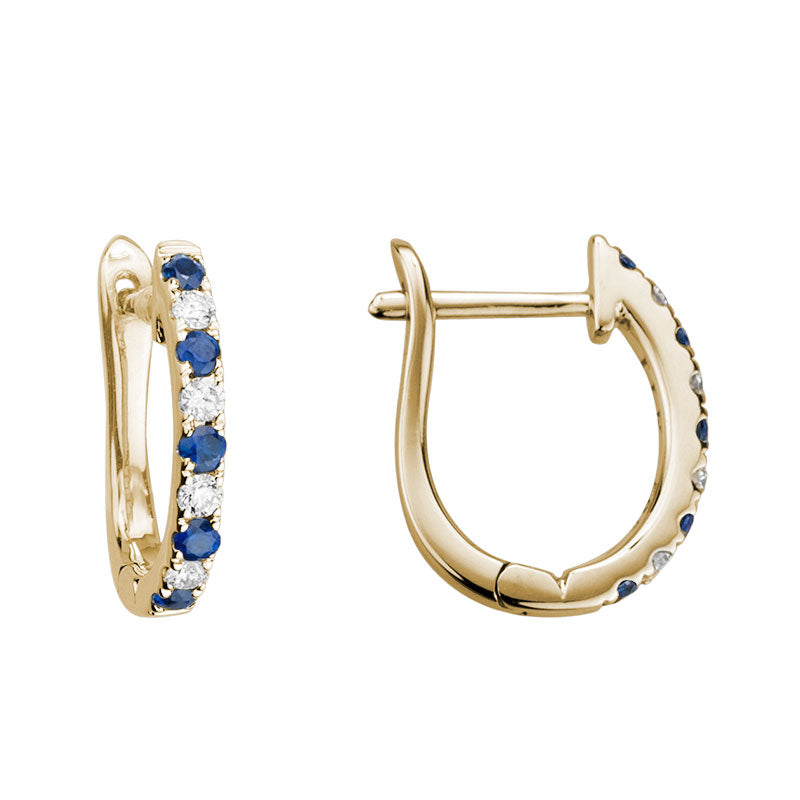 14K Gold Blue Sapphire Earrings