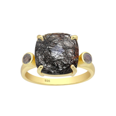 Rutilated Quartz Gold Ring