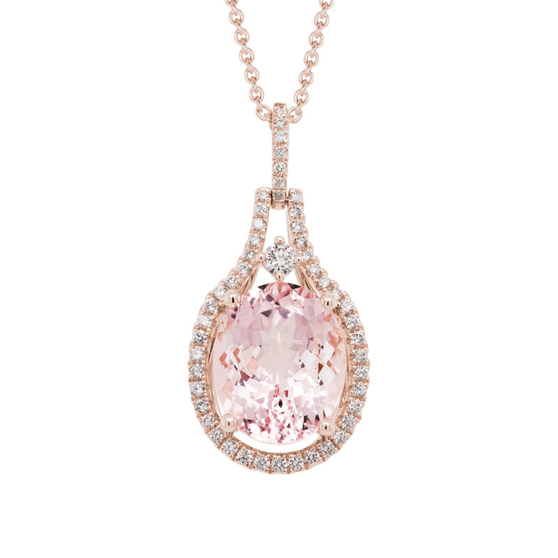 14K Gold Morganite Necklace