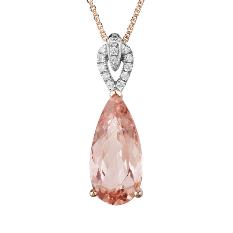 14K Gold Morganite Necklace