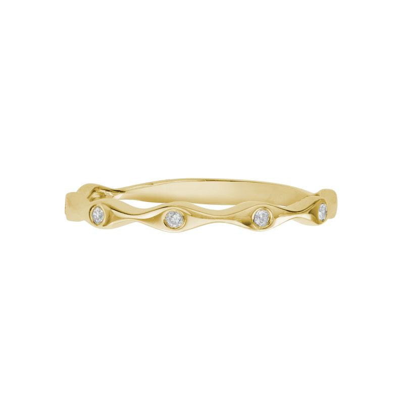 14K Gold Diamond Modern Stack Ring