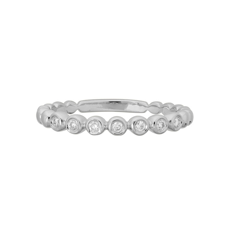 14K Gold Diamond Classic Stack Ring