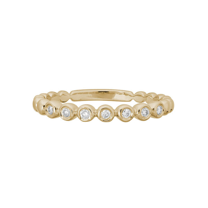 14K Gold Diamond Classic Stack Ring