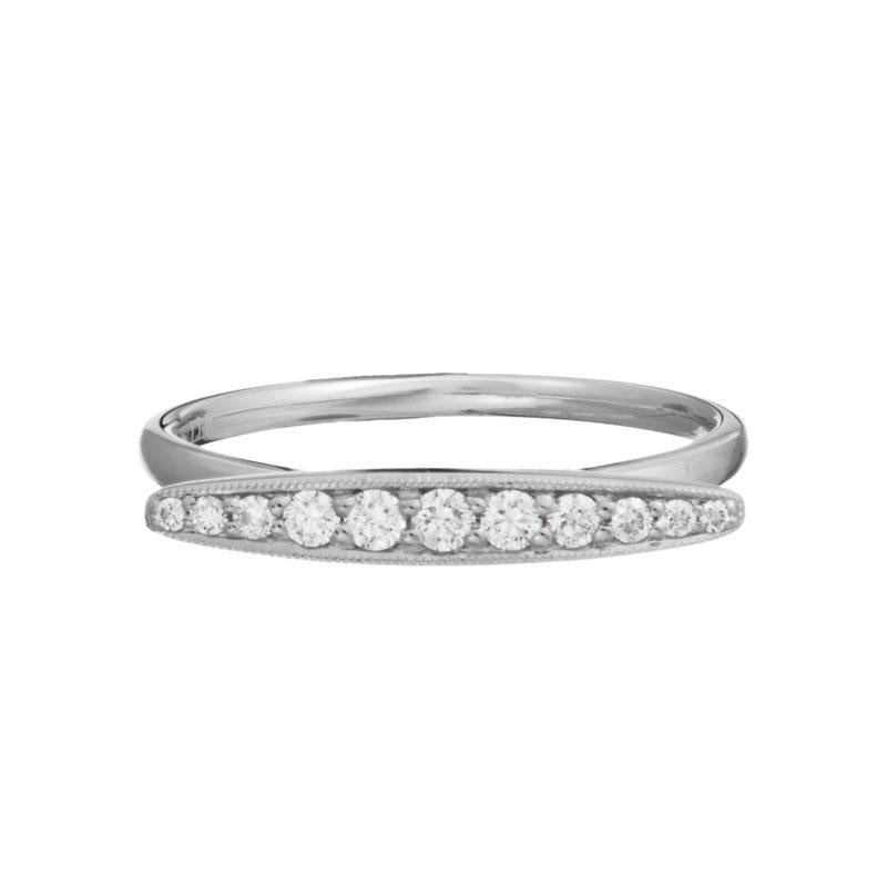 14K White Gold Ring with 0.18 TCW Diamond