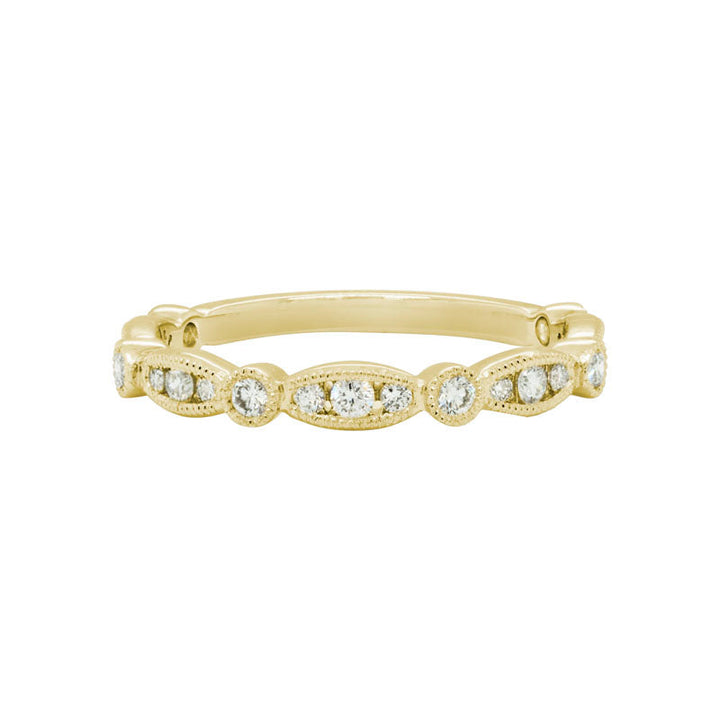 14K Gold Diamond Modern Stack Ring
