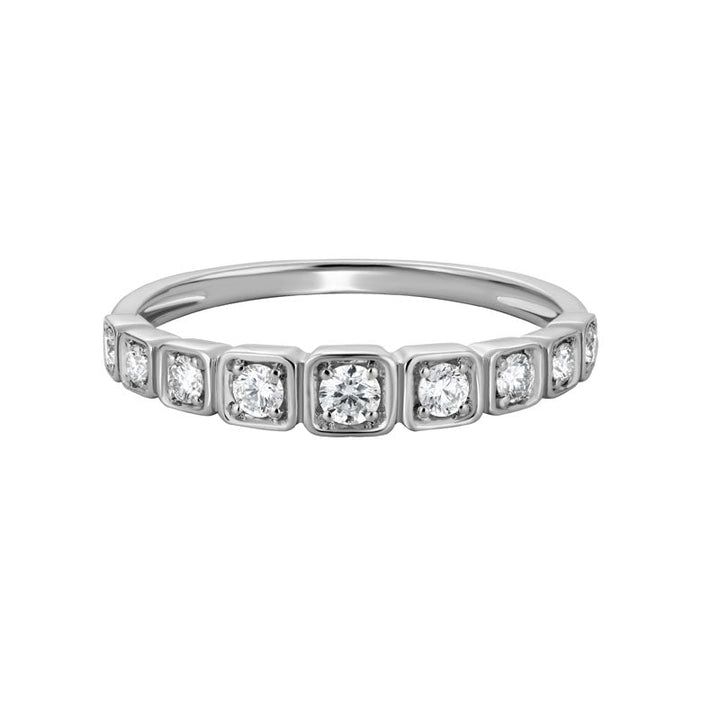 14K Gold 9 Diamond Wedding Ring
