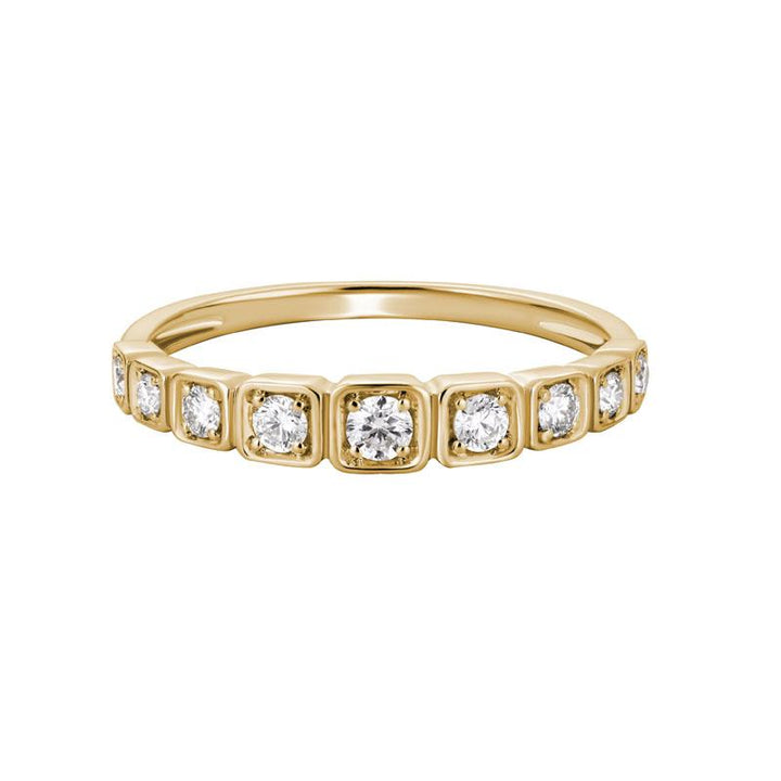 14K Gold 9 Diamond Wedding Ring