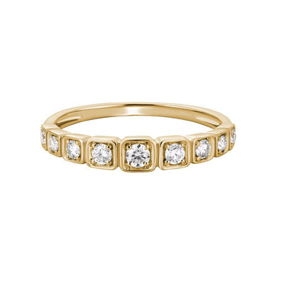 14K Gold 9 Diamond Wedding Ring