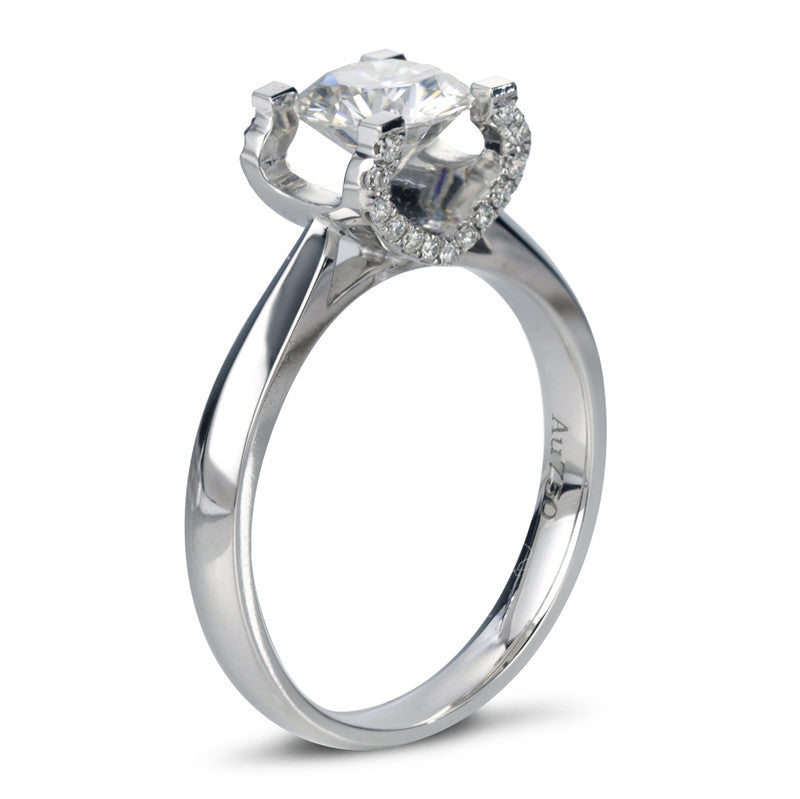 18K Gold 1.0 TCW Created Diamond Engagement Ring