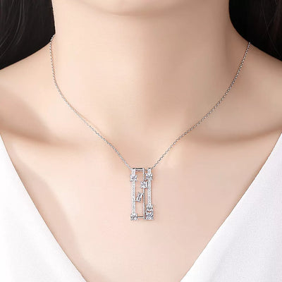 Diamond Simulant Geometric Necklace