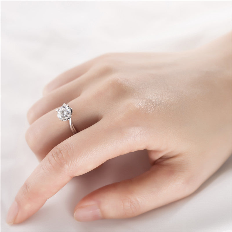 10K Gold Created Diamond 0.3 CT Solitaire Ring