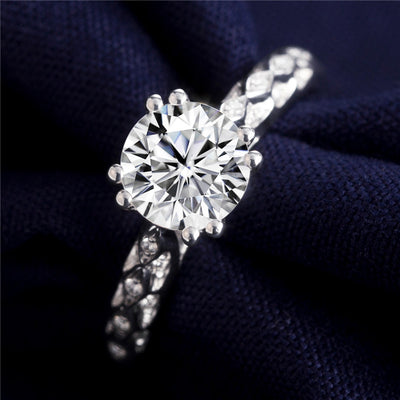 18K Gold 1 ct Moissanite Solitaire Ring