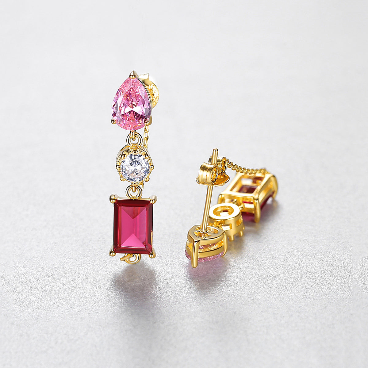 Pink Tourmaline Simulant Earrings