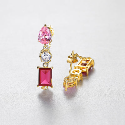 Pink Tourmaline Simulant Earrings