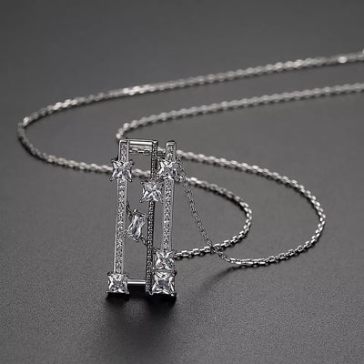 Diamond Simulant Geometric Necklace