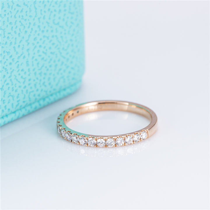 18K ROSE GOLD ETERNITY RING WITH PRONG-SET LAB CREATED DIAMONDS