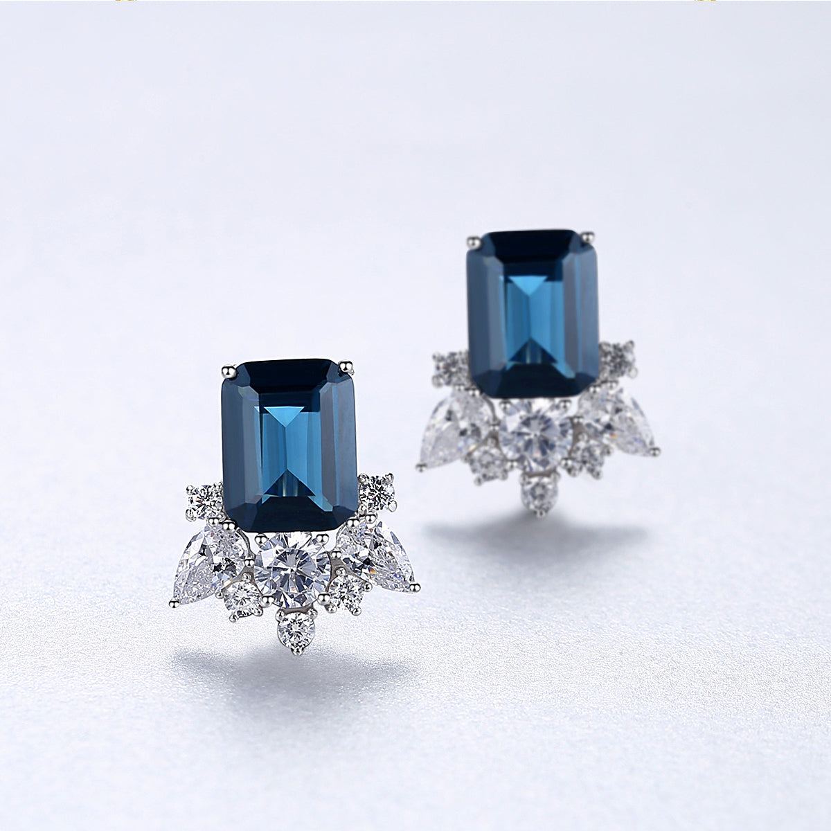 London Blue Topaz Simulant Silver Earrings