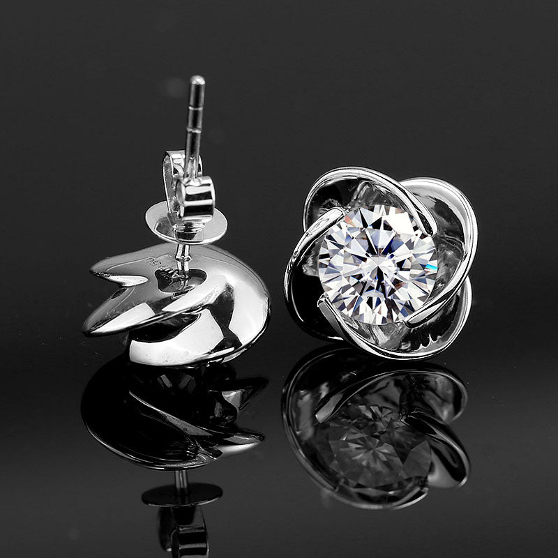 18K Gold 2 TCW Moissanite Earrings