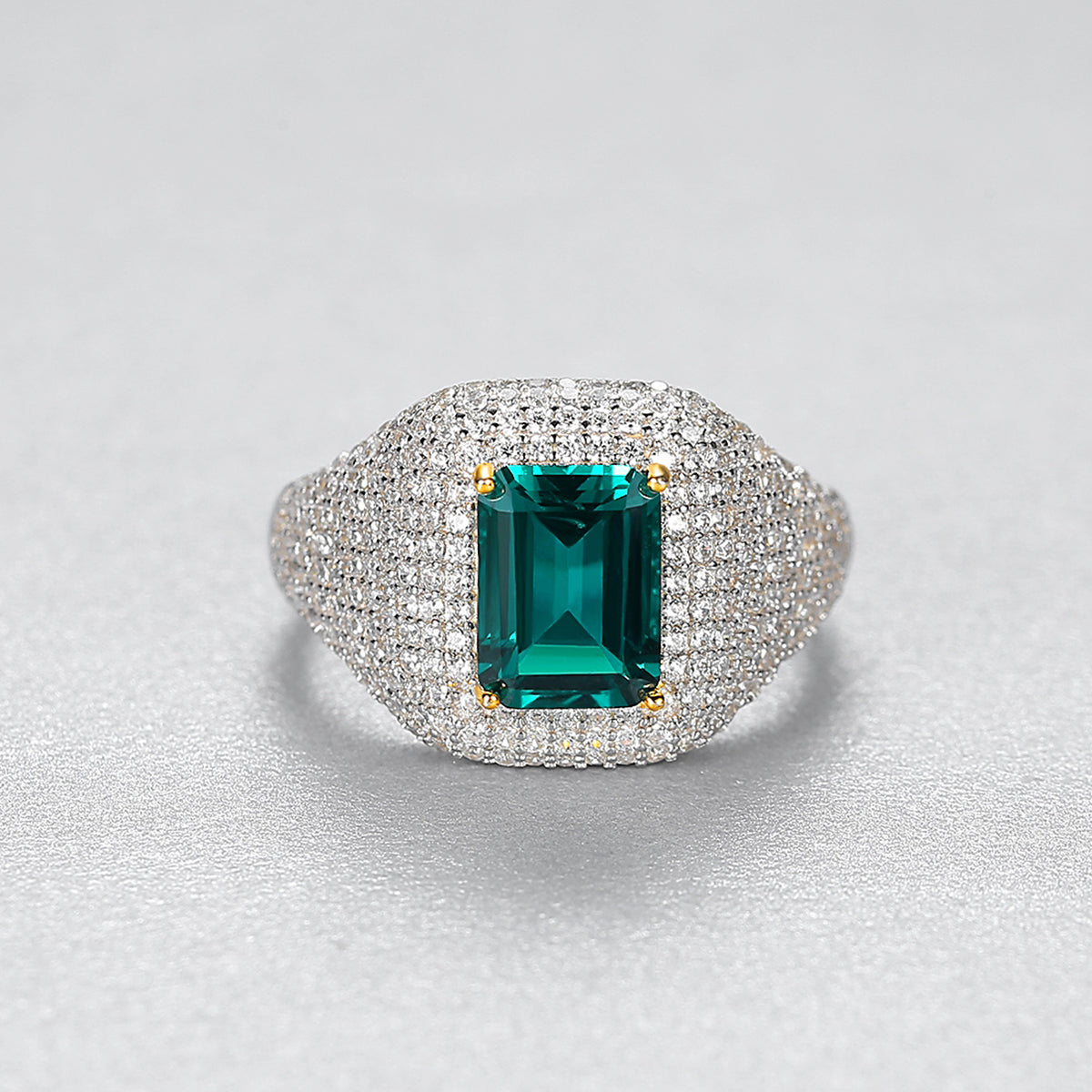 Emerald & Diamond Simulants Ring
