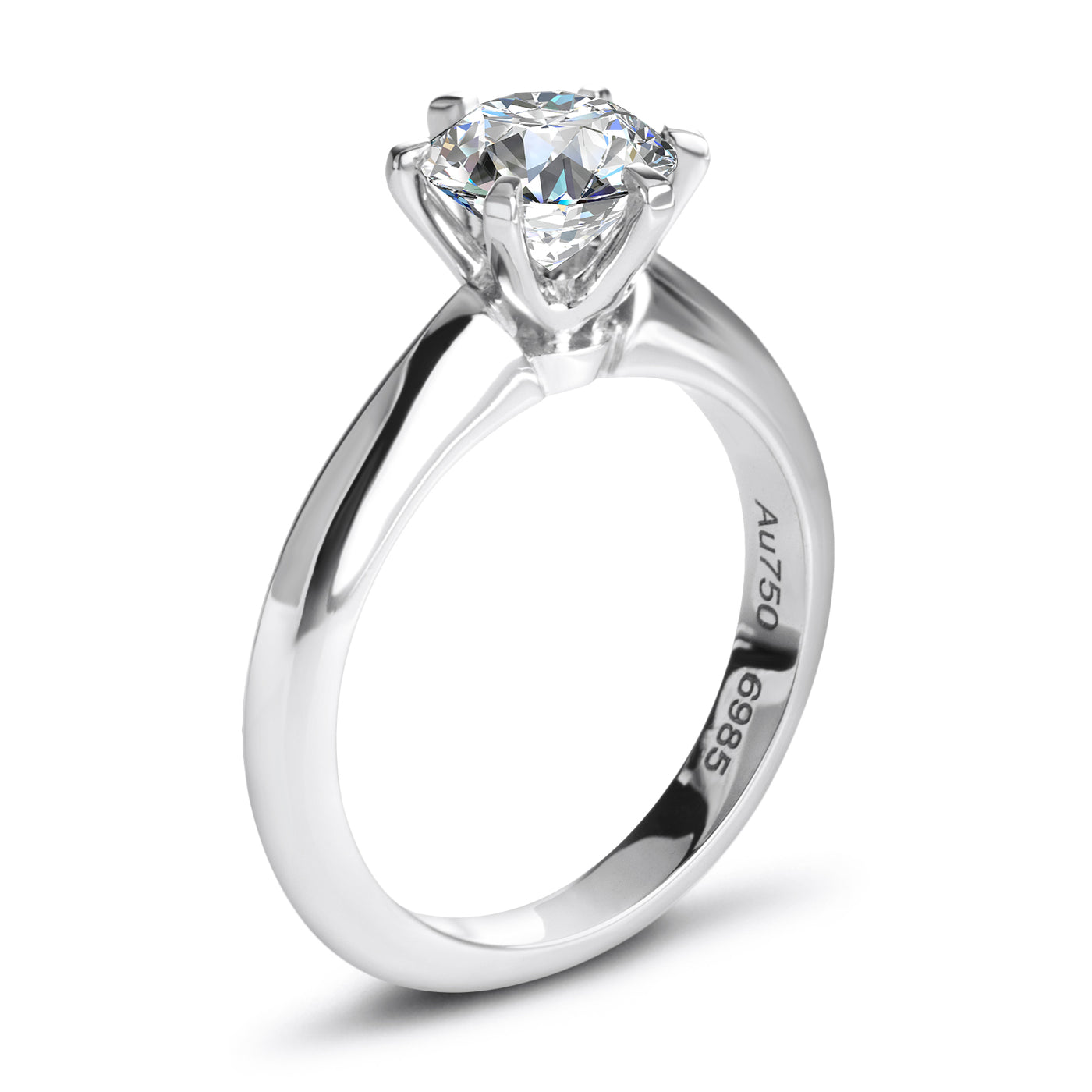 18K Gold 1 CT Solitaire Moissanite Ring