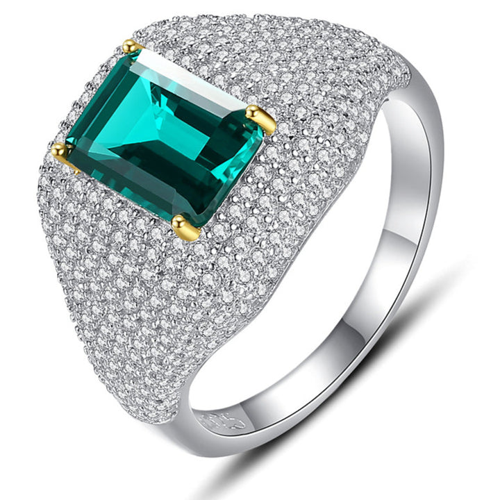 Emerald & Diamond Simulants Ring