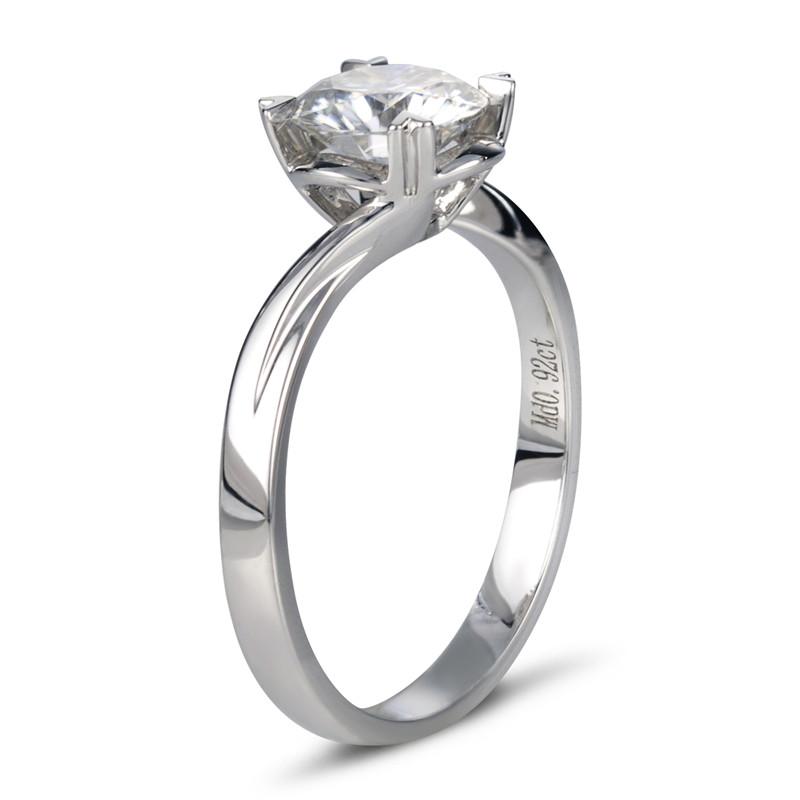 18K Gold 3 CT Solitaire Lab Created Diamond Ring