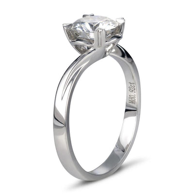 18K Gold 3CT Solitaire Created Diamond Ring