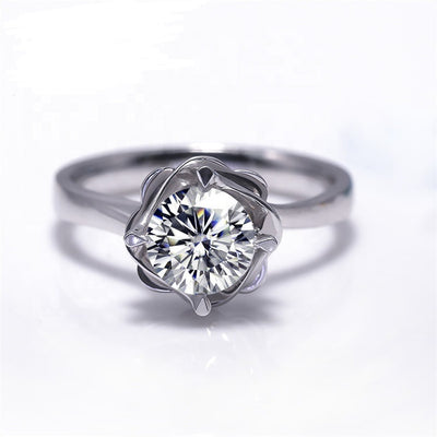 18K Gold 1 TCW Moissanite Solitaire Ring