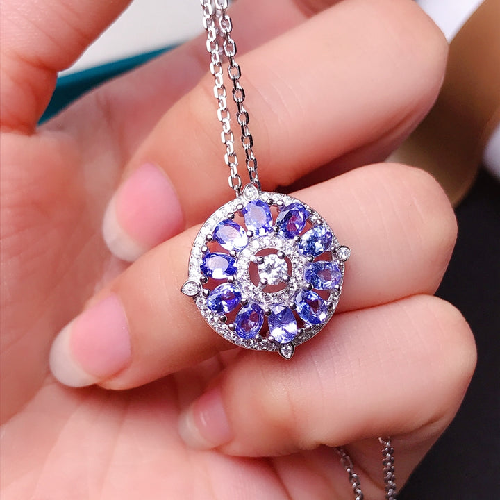 2.25 ct Natural Tanzanite Silver Necklace