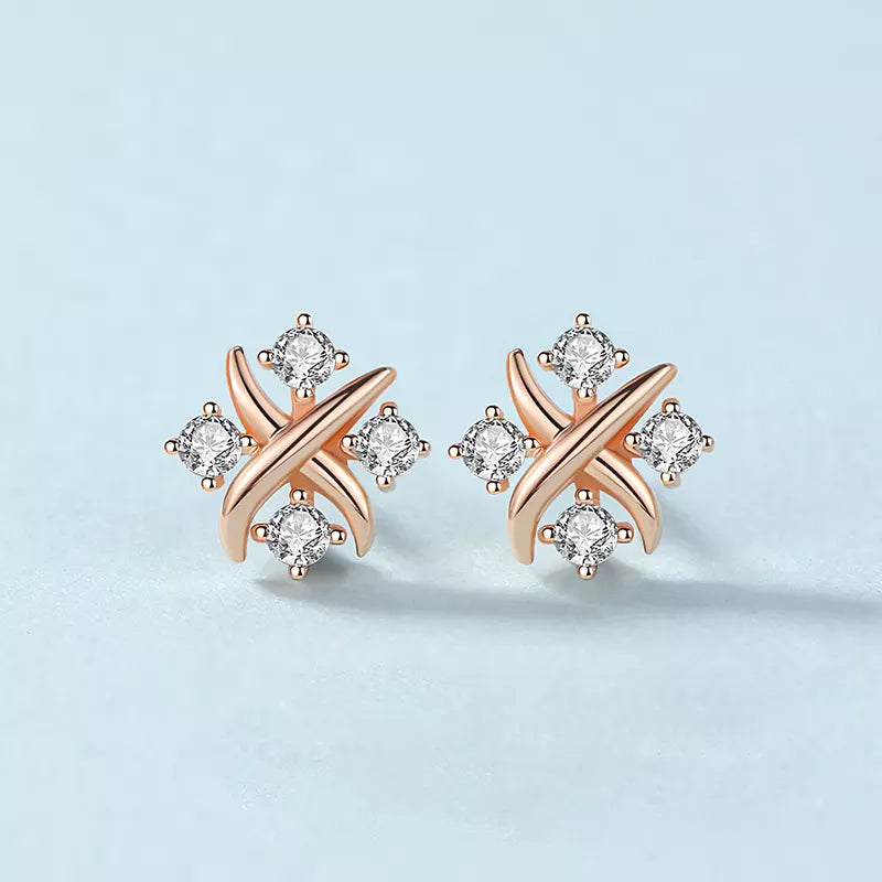 Diamond Simulant Gold Earrings