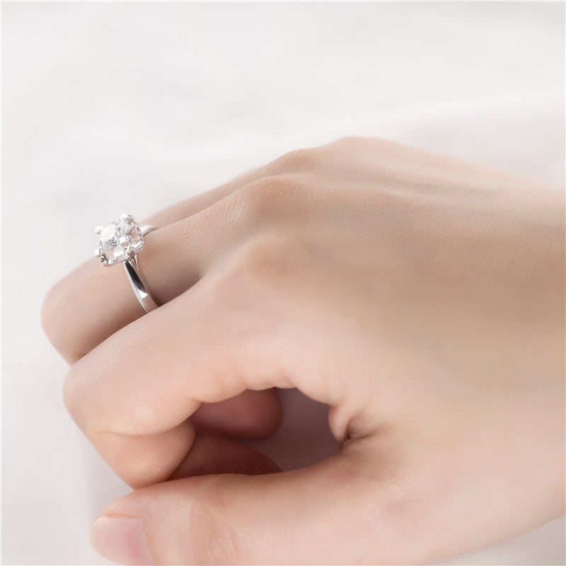 18K Gold 0.3 TCW Created Diamond Engagement Ring