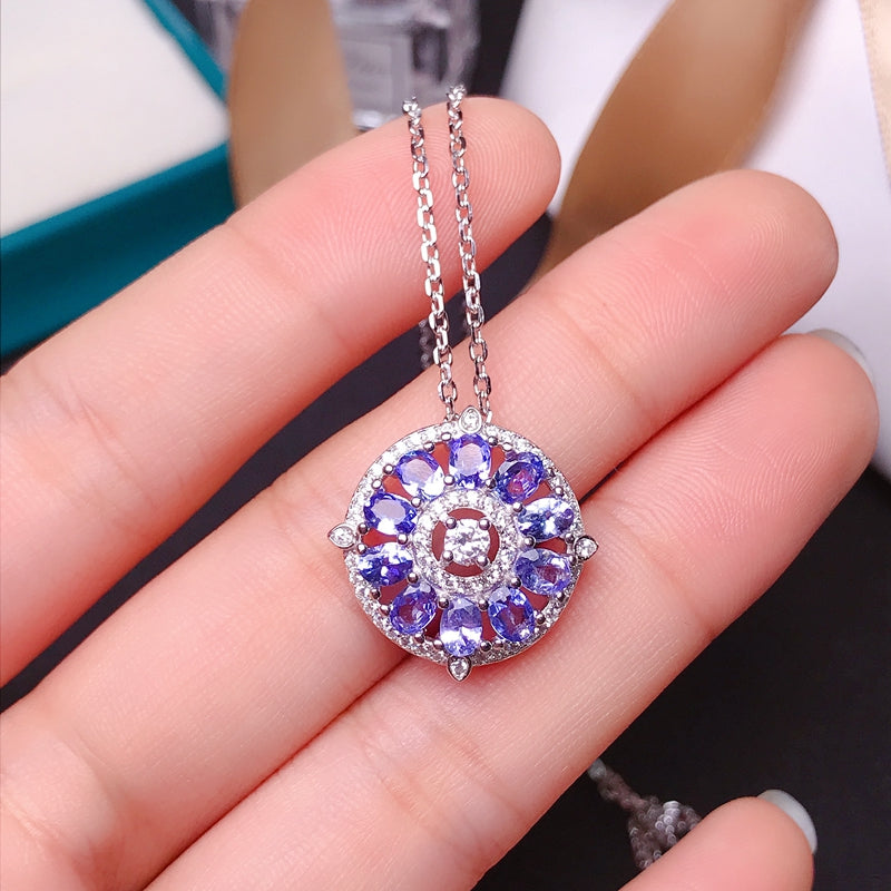 2.25 ct Natural Tanzanite Silver Necklace