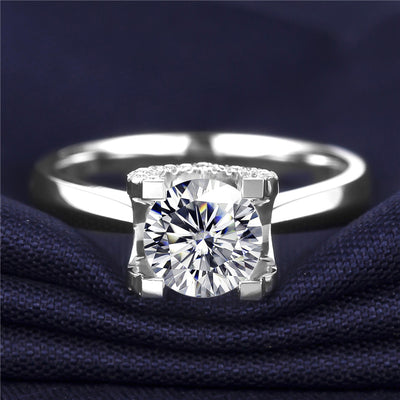 14K Gold 1.0 TCW Created Diamond Engagement Ring