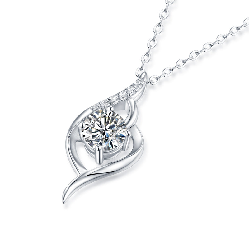 1 CT Moissanite Silver Necklace