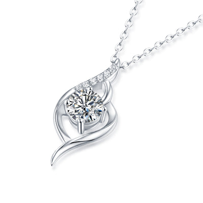 1 CT Moissanite Silver Necklace