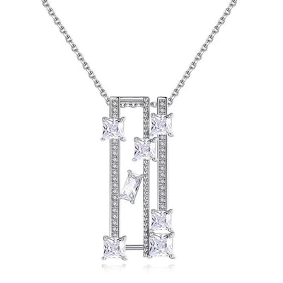 Diamond Simulant Geometric Necklace