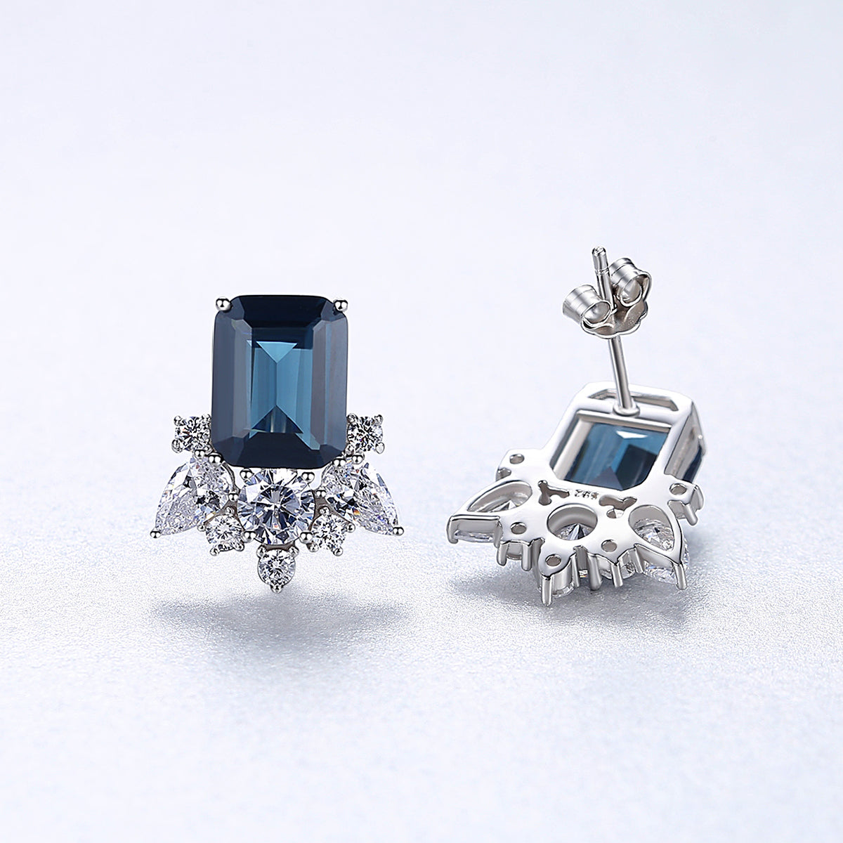 London Blue Topaz Simulant Silver Earrings