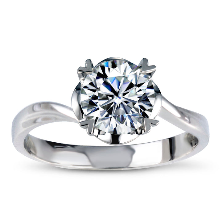 10K Gold Created Diamond 0.3 CT Solitaire Ring