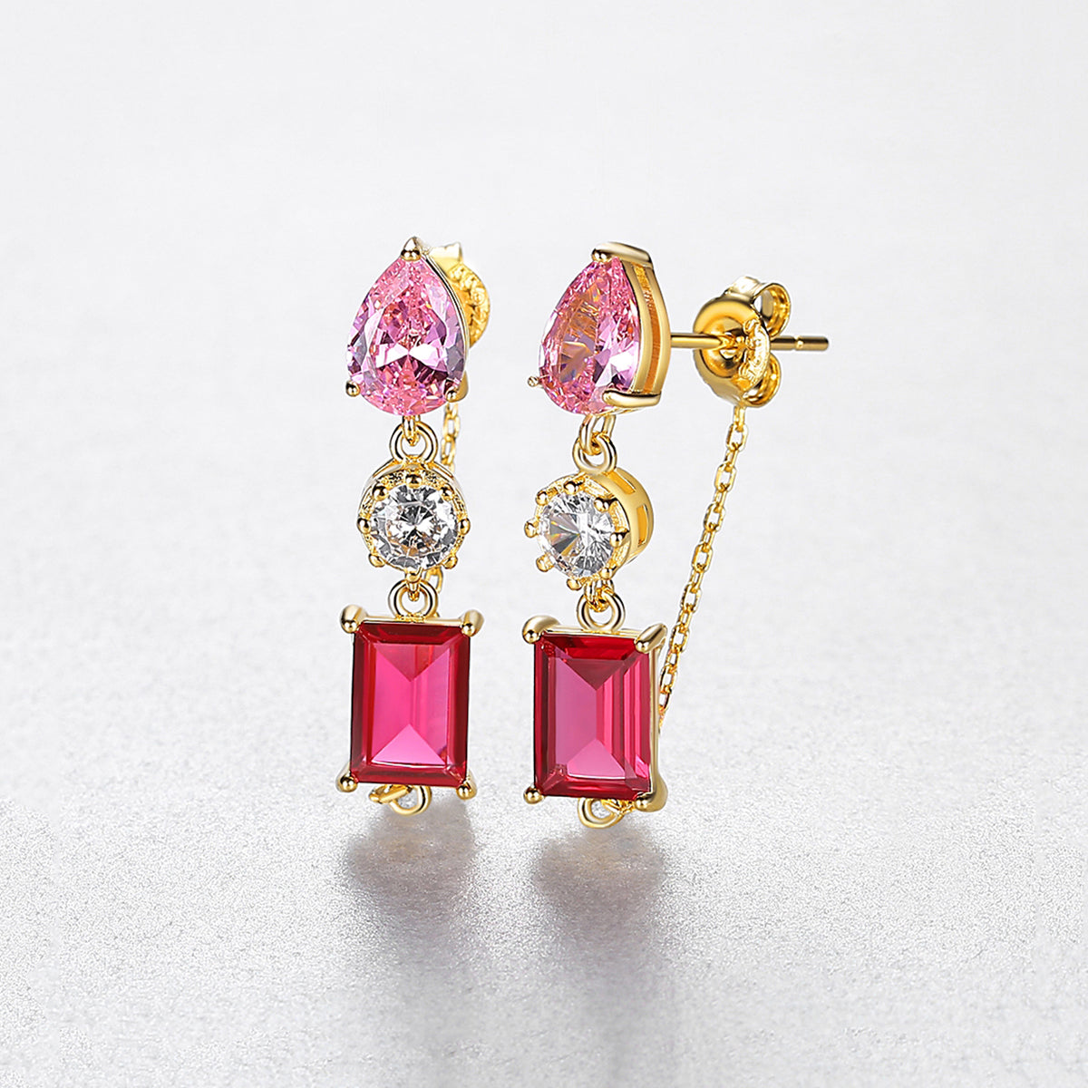 Pink Tourmaline Simulant Earrings