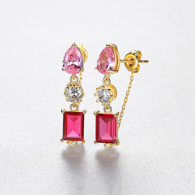 Pink Tourmaline Simulant Earrings