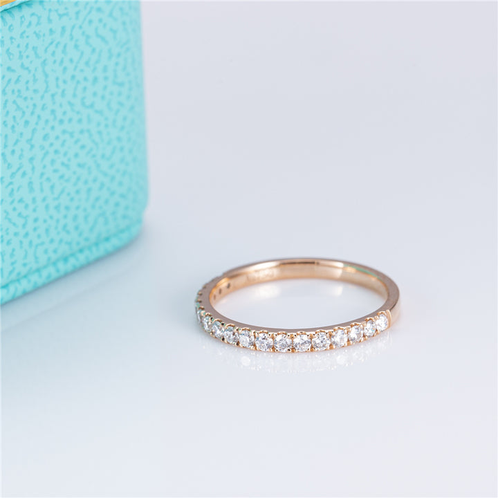 18K ROSE GOLD ETERNITY RING WITH PRONG-SET LAB CREATED DIAMONDS