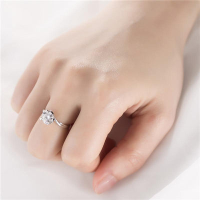 18K Gold 3CT Solitaire Created Diamond Ring