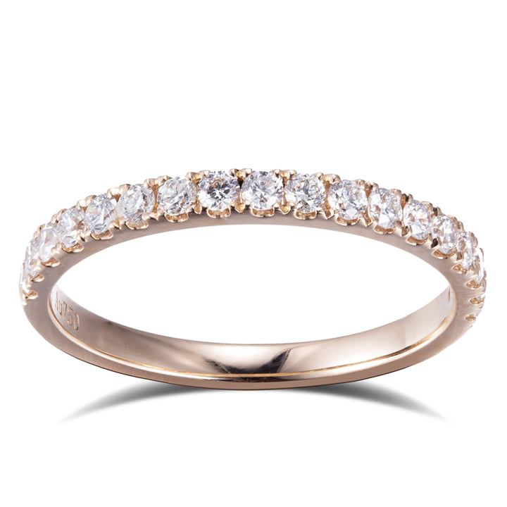 18K ROSE GOLD ETERNITY RING WITH PRONG-SET LAB CREATED DIAMONDS