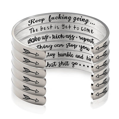 Inspirational Bangle "Keep F***ing Going"