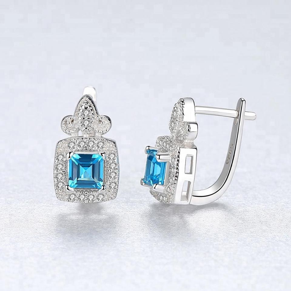 Topaz Simulant Vintage Silver Earrings