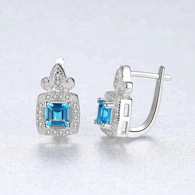 Topaz Simulant Vintage Silver Earrings