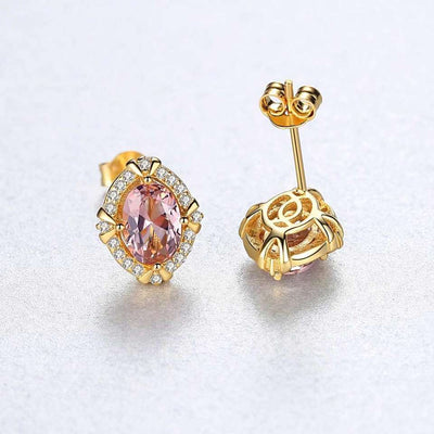 Morganite Simulant Gold Earrings